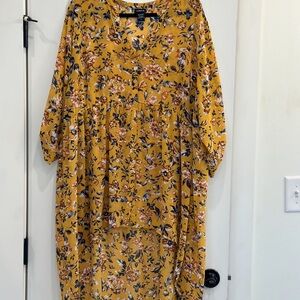 Torrid Yellow Floral Blouse